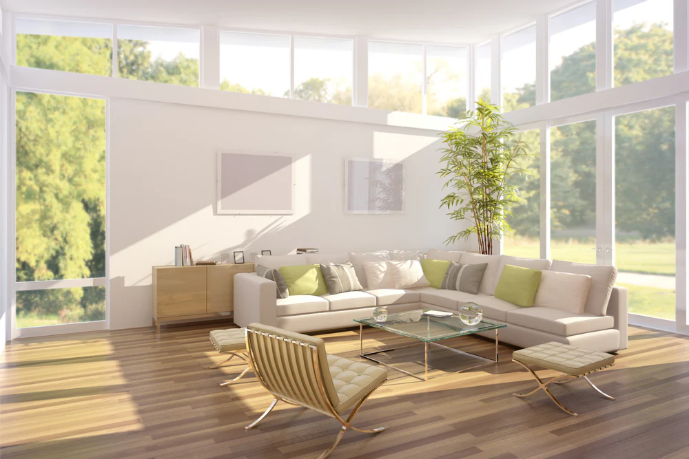 A home with eco-friendly hardwood floors